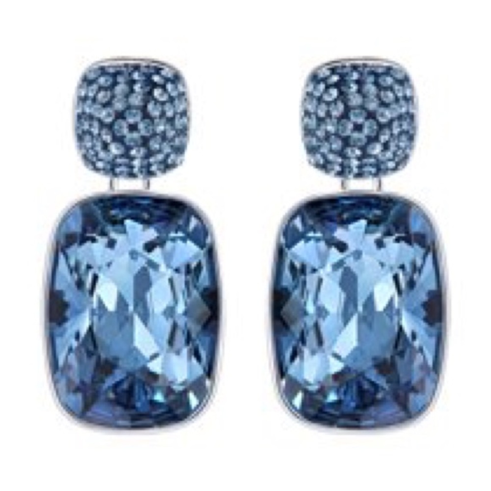 Swarovski Blue Crystal Empire Drop Earrings